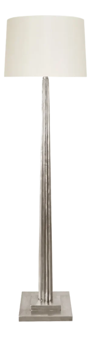 Matthew Izzo Home Capone Silver Leaf Floor Lamp With White Silk Shade
