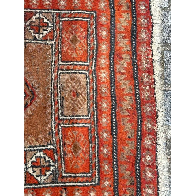 Brown Turkmen Baluch Rug, 1950s For Sale - Image 8 of 18