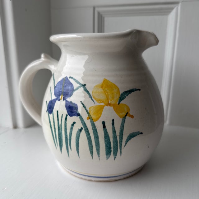 Mid 20th Century Hand Painted Ceramic Pitcher For Sale - Image 4 of 8