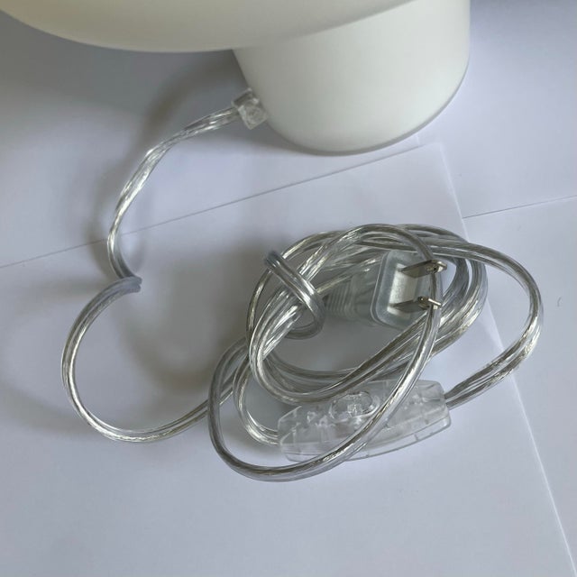 White Vintage Hala Zeist Opaline Glass Mushroom Table Lamps - a Pair For Sale - Image 8 of 8