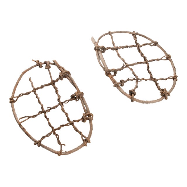 Pair of Vintage Swedish Snow Shoes, Early 20th Century For Sale