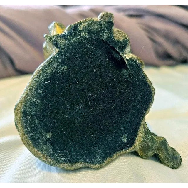 Bronze Vintage 1970s Colored Cast Metal Cherub Candle or Pen Holder For Sale - Image 8 of 8