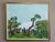 STROLL ABOVE THE BAY Size: 20.3 x 23.8 inches (including frame) Oil on Canvas A lively mid-century expressionist landscape...