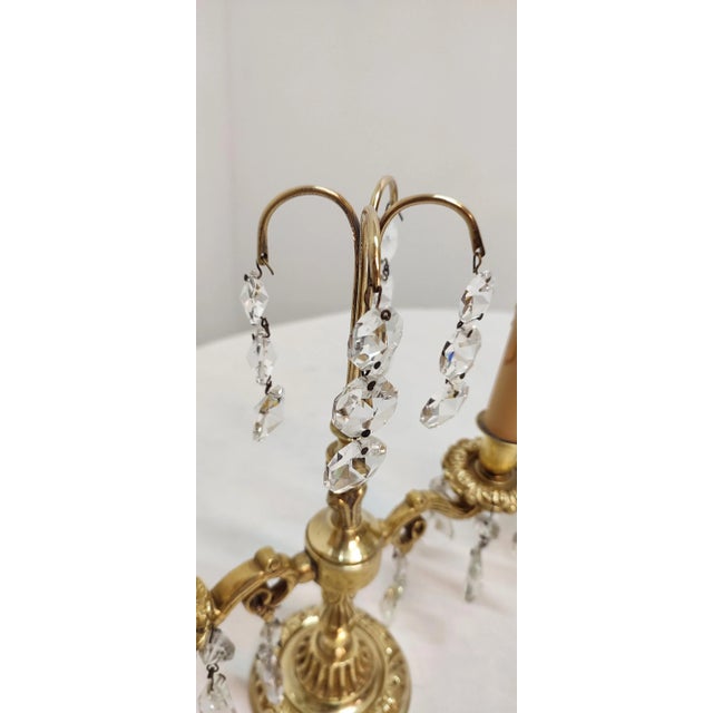 Bronze & Crystals Wall Lights, France, 1950s, Set of 2 For Sale - Image 4 of 14