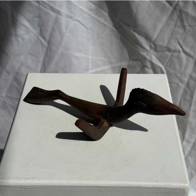 Traditional Indonesian Decorative Wooden Bird on Base For Sale - Image 14 of 17