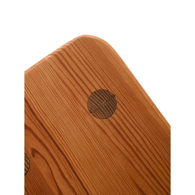 Scandinavian Stool in Larch, 1950s For Sale - Image 3 of 5