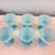 1930s 1930s Pretty set of 6 Morgantown Americana Turquoise blue opaline coupes // demi crystal // sherbet / champagne glasses // blue glasses For Sale - Image 5 of 6