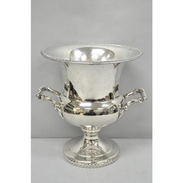 Mid 20th Century English Regency Silver Plated Trophy Cup Urn Champagne Chiller Ice Bucket For Sale - Image 14 of 14