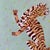 Original Leaping Tiger Painting in Gold Bamboo Frame, Acrylic on Canvas, 13" X 13" by Tatiana Duperault For Sale - Image 4 of 4