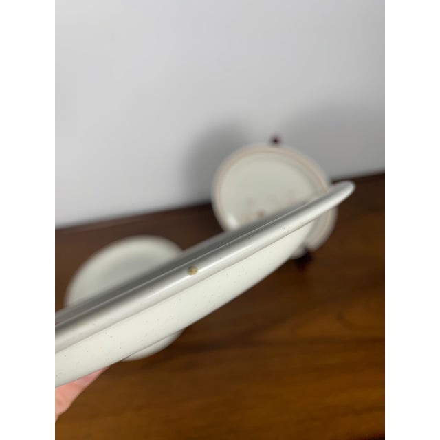 1980s Vintage Dessert Plate Set with Duck Pattern & Red-Brown Trim from Churchill England, 1990s, Set of 6 For Sale - Image 5 of 7