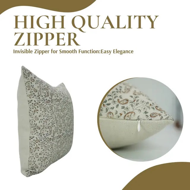 The Keri Jaal cushion cover features a flowing hand block print that reflects abundance and heritage. Crafted from a...