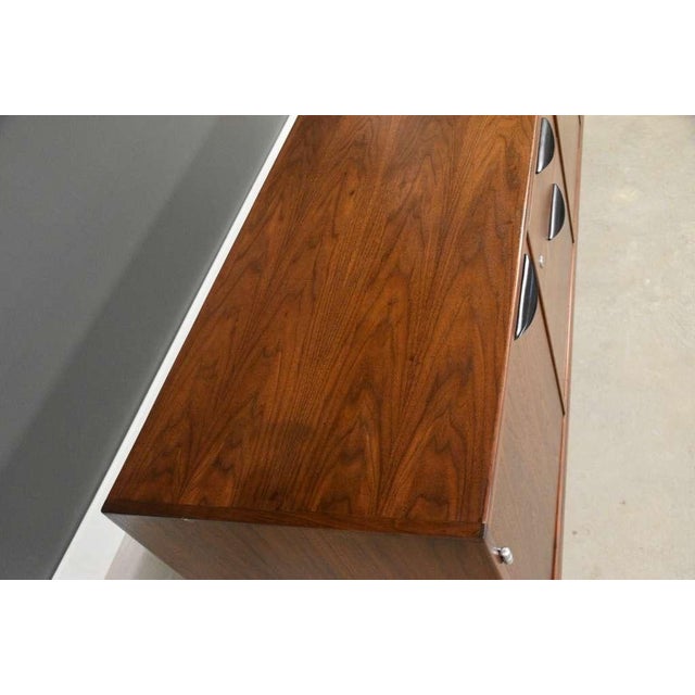 Wood Refinished Jens Risom 78” Walnut Credenza For Sale - Image 7 of 12