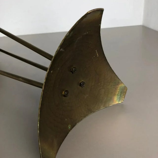 Modernist Sculptural Brutalist Floor Brass Candleholder, Germany, 1950s For Sale - Image 15 of 18
