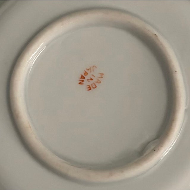 Divided Japanese Condiment Serving Plate W Gold & White For Sale - Image 4 of 5