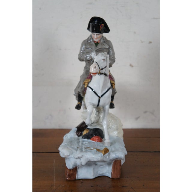 Early 20th Century German Shiebe Alsbach Kister Kpm Porcelain Napoleon Horse Figurine For Sale - Image 9 of 12