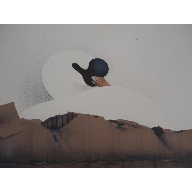 Modern Jean-Paul Donadini, Le cygne au repos, Lithograph For Sale - Image 3 of 6