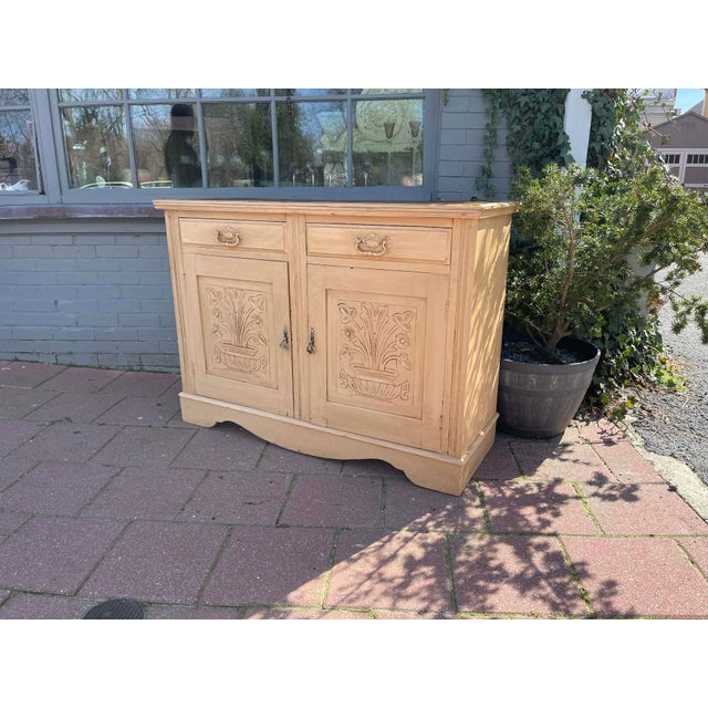 Wood English Edwardian Painted Pine Cabinet Buffet Sideboard 1900s For Sale - Image 7 of 10
