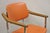 Vintage Mid Century Modern Orange Chrome Frame Sloped Wood Arm Side Desk Chair For Sale - Image 11 of 12