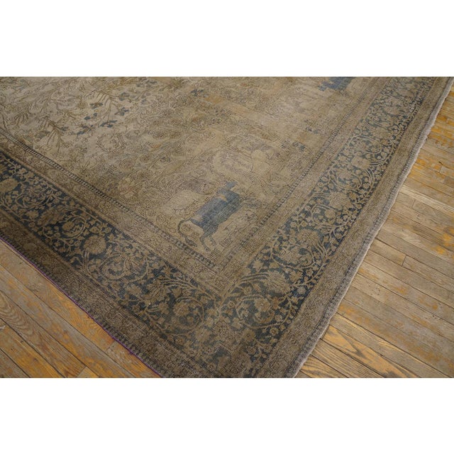 Beautiful Gray Background Color With a Foliate Pattern Antique Persian Mohtasham Kashan Rug For Sale - Image 12 of 12