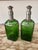 Vintage Green Glass Decanters With Pewter Cage and Stopper - Pair For Sale - Image 4 of 9
