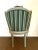 Traditional 1900s Antique Carved Chairs With Green Stripe Fabric, a Pair For Sale - Image 3 of 13