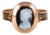 10k Gold Black and White Cameo Portrait Ring For Sale