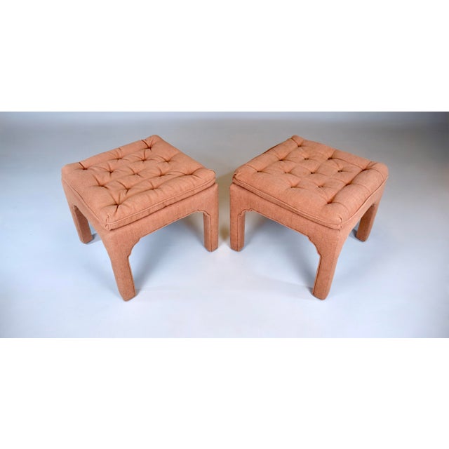 Billy Baldwin Pair of 1970's Billy Baldwin Style Parsons Ottomans For Sale - Image 4 of 7
