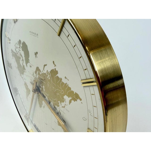 Large World Time Clock by Heinrich Möller for Kienzle, 1960s For Sale - Image 9 of 12