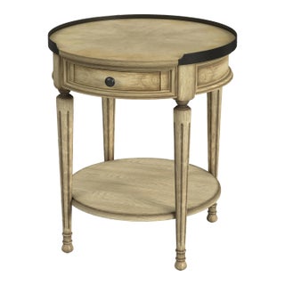 Sampson Side Table with Storage, Beige For Sale
