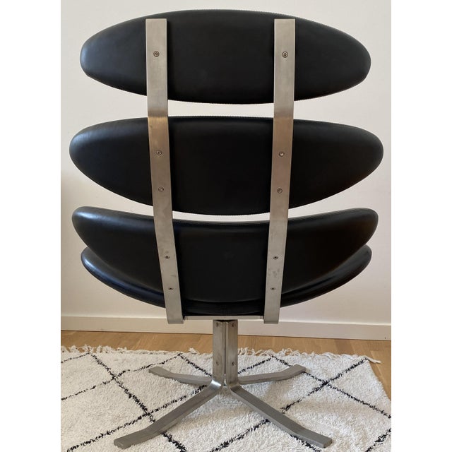 Metal Corona EJ 5 Lounge Chair and Ottoman by Poul Volther for Erik Jørgensen, 1970s, Set of 2 For Sale - Image 7 of 15