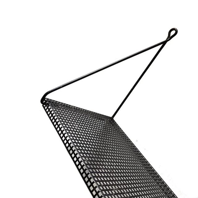 Metal Mid-Century Perforated Metal Magazine Rack & Shelf, Set of 2 For Sale - Image 7 of 8