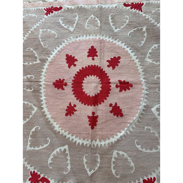 Boho Vintage Suzani from Samarkand, circa mid-1960s. Dimension; 57'' x 58'' inches / 145 x 147 cm / 4'9'' x 4'10''...