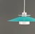 Mid-Century Modern Turquoise and White Pendant Lamp from Dana Light, Denmark, 1970s For Sale - Image 3 of 10
