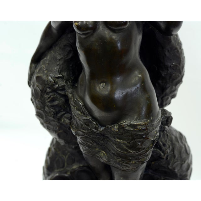 1920s Ferdinando De Luca, Figurative Sculpture, 1921, Bronze with Yellow Marble Base For Sale - Image 5 of 11