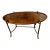 1960s Mid Century Modern Tea Table W/Wood Top & Brass Legs For Sale