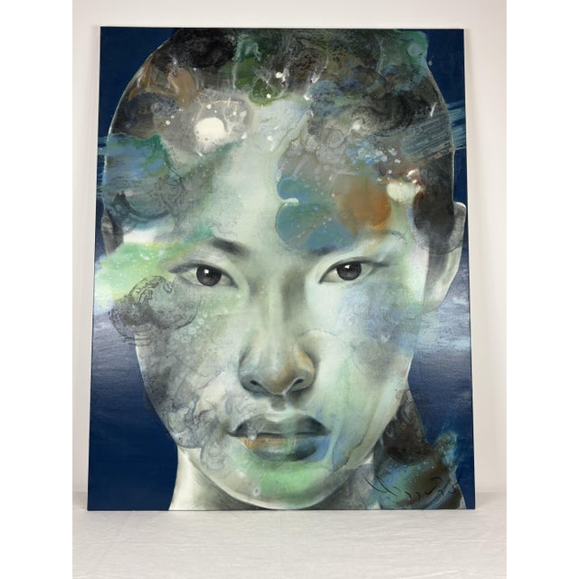 Metal Silawit Poolsawat, Asian Beauty, 2000s, Acrylic Painting on Canvas, Framed For Sale - Image 7 of 10