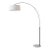 1960s Mid Century 1-Light Float Floor Lamp - 92" Arc Lamp, Black Nickel, White Linen Drum Shade, White Marble Base, Dimmable, Reading Nook For Sale