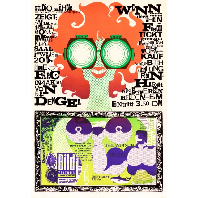 1969 German Exhibition Poster: Studio Bühne: Heidenheimer Volksschauspiele For Sale - Image 4 of 4