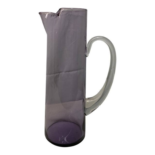 1960s Mid Century Modern Purple Glass Cocktail Pitcher For Sale