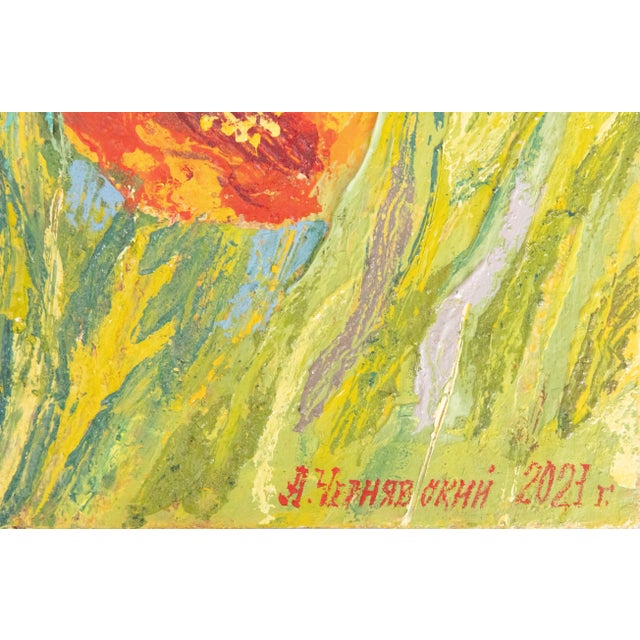 2020s Impressionist Poppies Floral Oil Painting For Sale - Image 5 of 7