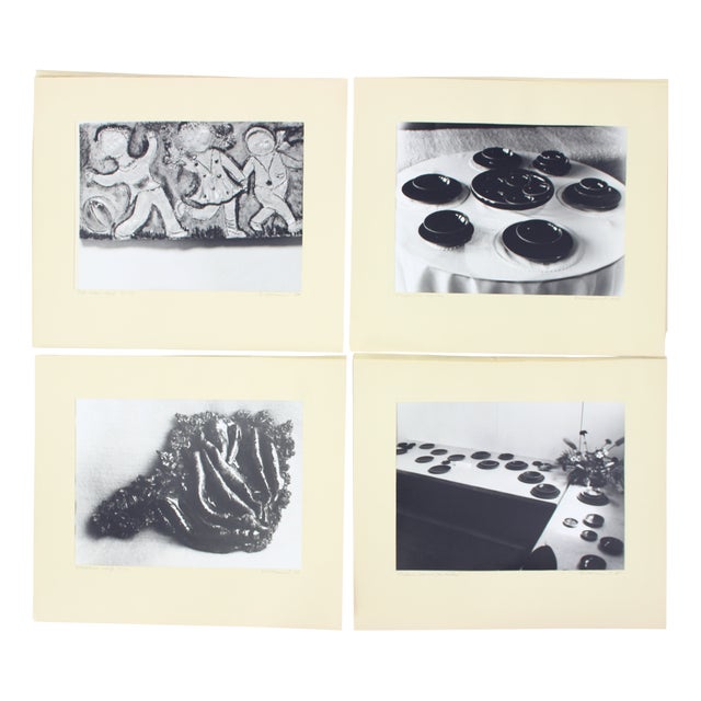 Ceramic Artwork by Ditta Abrhamova, Czechoslovakia, 1980s, Large Photographs, Set of 4 For Sale