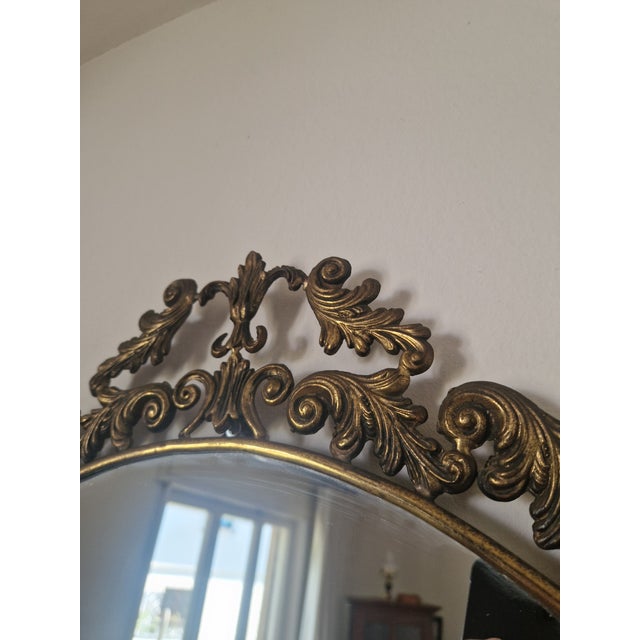Baroque Oval Bronze Wall Mirror, 1960s For Sale - Image 15 of 17