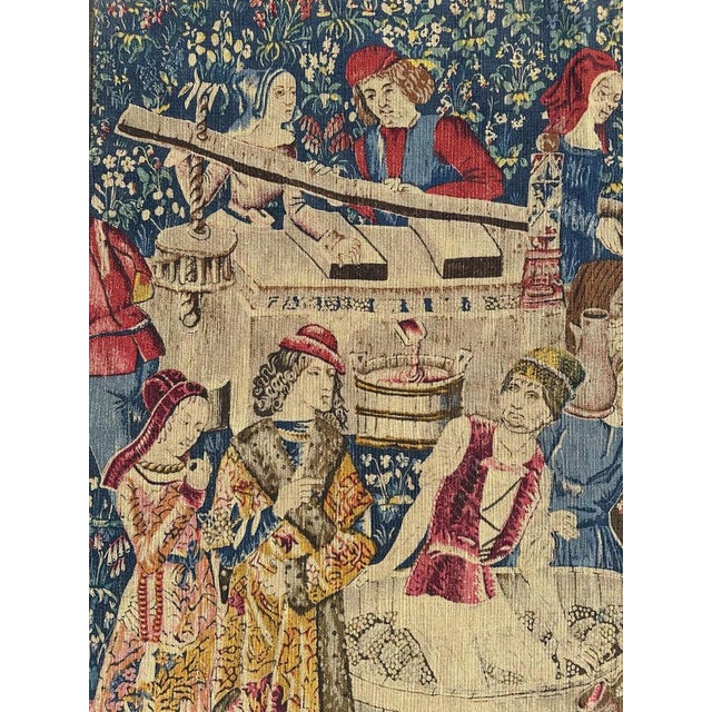Vintage French Hand Printed Tapestry Vendanges Museum Design from Bobyrugs, 1970s For Sale - Image 10 of 18