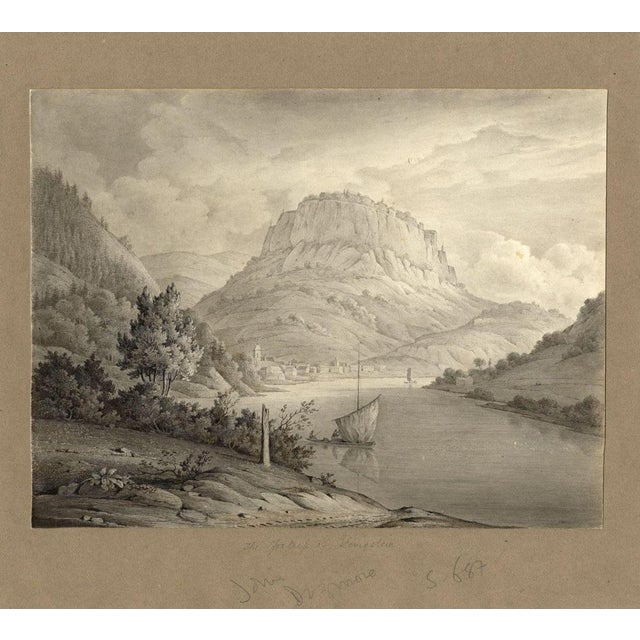 An original early 19th-century watercolour painting, John Dugmore of Swaffham, Fortress of Königstein, Dresden.An...