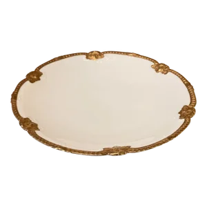 Early 20th Century French Limoges White Porcelain Gold Edge Dessert Plate