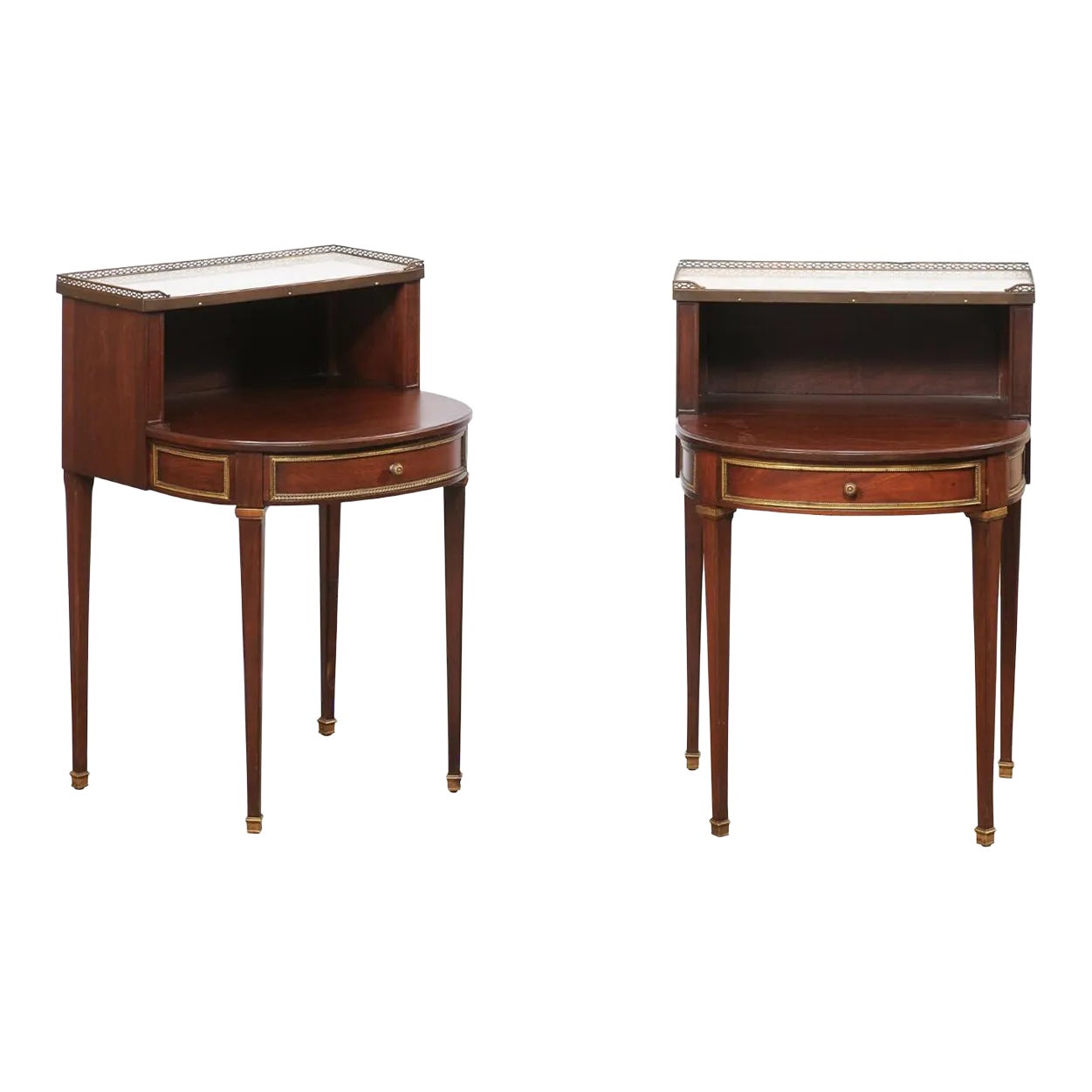Late 20th Century French Louis XVI Style 2-Tiered End Tables, a Pair ...
