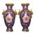 Pair of Chinese Cloisonné Vases | Gilt Bronze Handles & Taotie Mask Motif For Sale