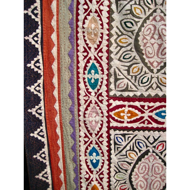 Indian Patchwork Appliques Quilt or Tapestry For Sale - Image 4 of 13