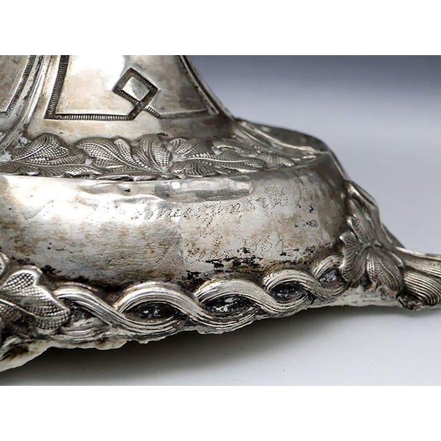 Silver Biedermeier Silver Fruit Bowl on Stand, Austria, 1850s For Sale - Image 8 of 10