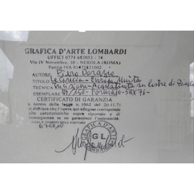 Piero Dorazio, Greece, United Europe, 1997, Etching For Sale - Image 4 of 5